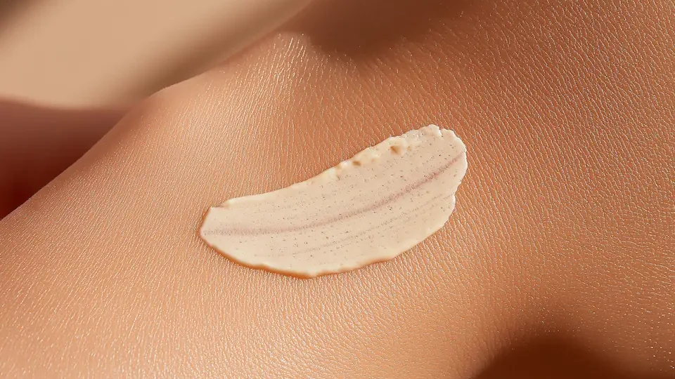 Gros plan sur une main avec de la crème